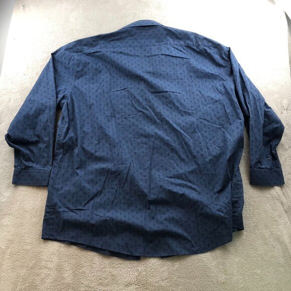 J. Ferrar Mens Dress Shirt Size XXL 18-18.5 Neck Long Sleeve Button Up Blue - Picture 10 of 10